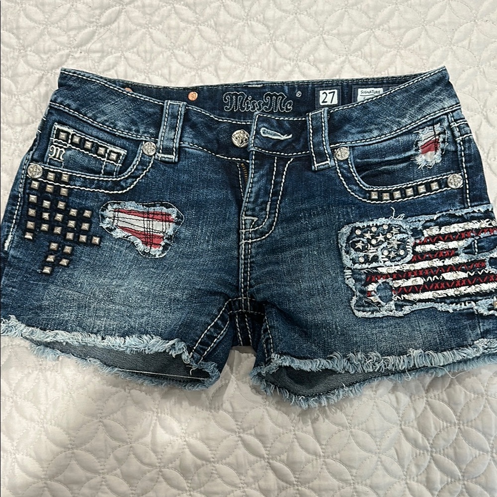 Miss Me Women's Blue Denim Shorts